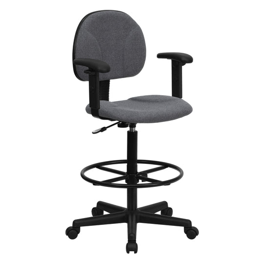 Flash Furniture Gray Fabric Drafting Chair