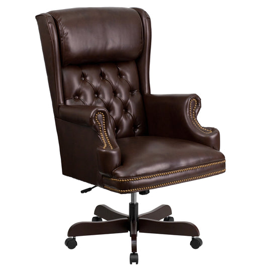 Flash Furniture Brown Leather Office Chair