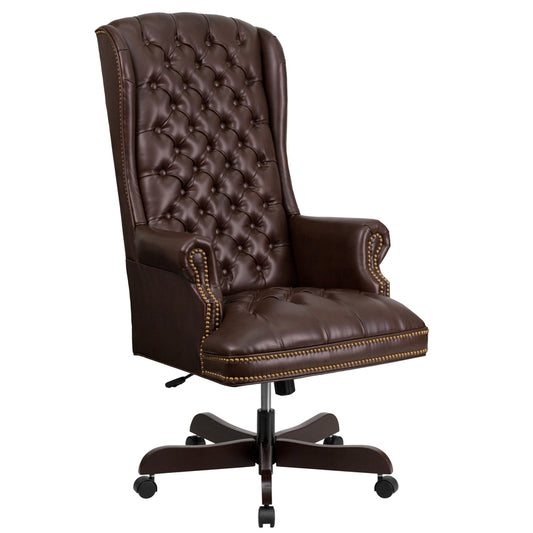 Flash Furniture Brown Leather Office Chair