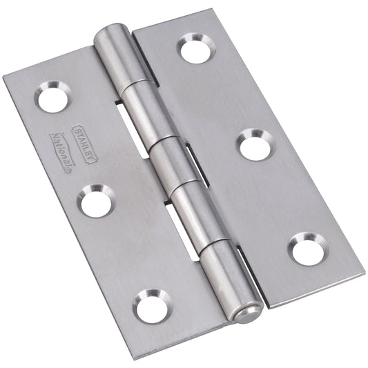 National Hardware 3 in. L Stainless Steel Narrow Hinge 2 pk