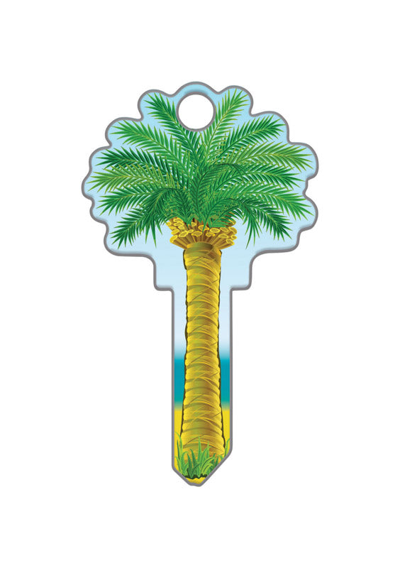 Lucky Line Palm Tree House Key Blank Double Multicolored