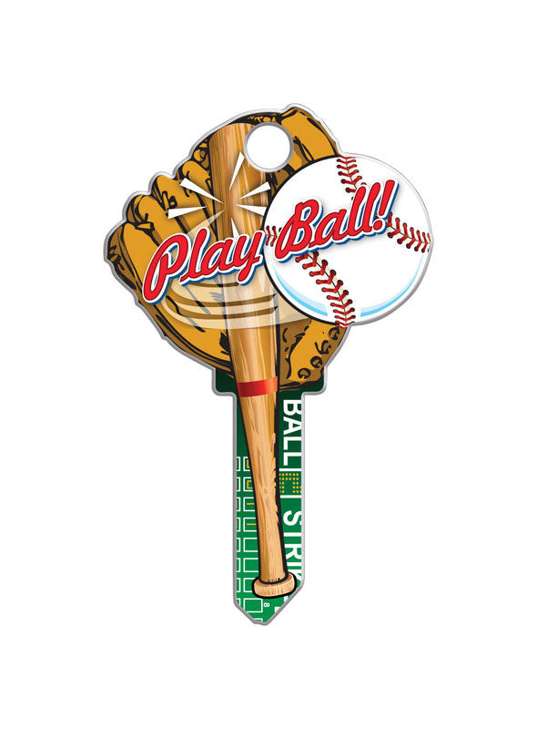 Lucky Line Baseball House Key Blank 68 Single For Schlage Locks Multicolored