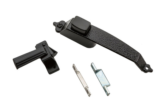National Hardware Matte Black Zinc Push Button Latch 1 pk