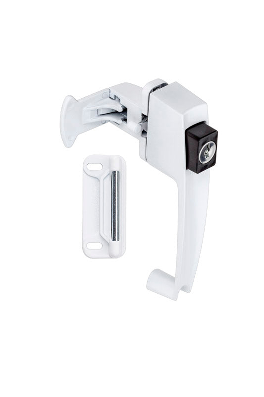 National Hardware Zinc-Plated White Zinc Push Button Keyed Latch 1 pk