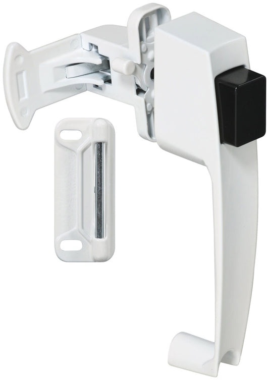 National Hardware Bright White Zinc Push Button Latch 1 pk