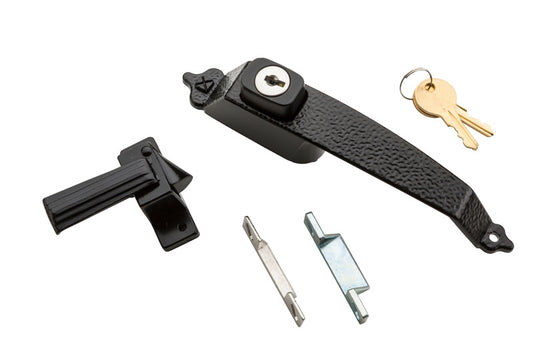National Hardware Matte Black Zinc Push Button Keyed Latch 1 pk