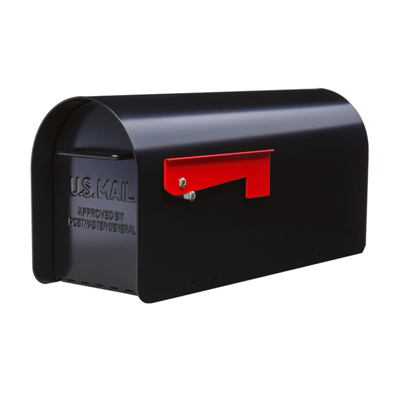 Architectural Mailboxes Ironside Contemporary Galvanized Steel Post Mount Black Mailbox