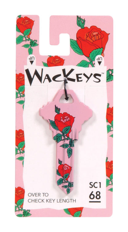 HILLMAN Wackey Rose House/Office Universal Key Blank Single Red