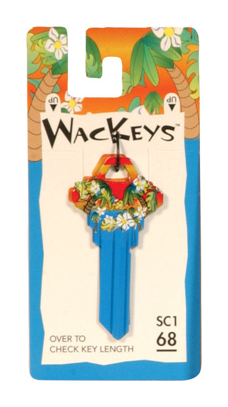 HILLMAN Wackey Hawaiian House/Office Key Blank 68 Single For Schlage Multicolored
