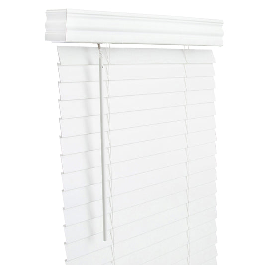 Living Accents Faux Wood 2 in. Blinds 34 in. W X 60 in. H White Cordless