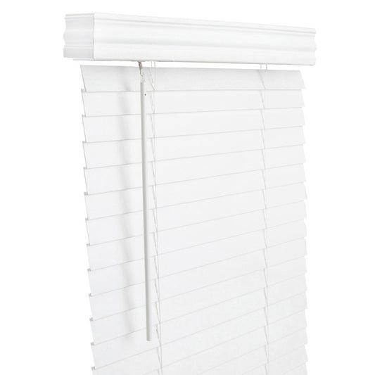Living Accents Faux Wood 2 in. Blinds 46 in. W X 60 in. H White Cordless
