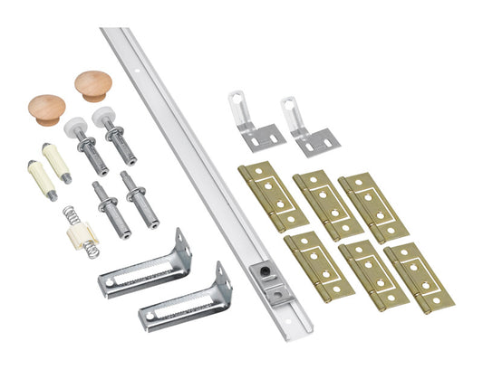 National Hardware 72 in. L White Steel Folding Door Hardware Set 1 pk