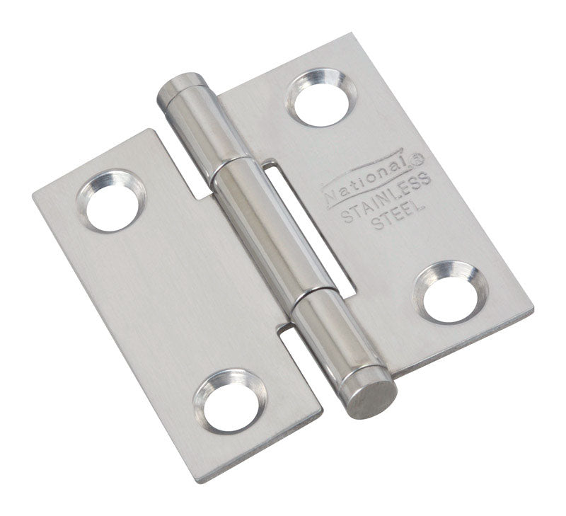 National Hardware 1-1/2 in. L Stainless Steel Door Hinge 2 pk