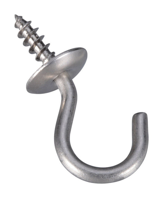 National Hardware Silver Stainless Steel .75 in. L Cup Hook 4 pk