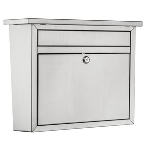 Architectural Mailboxes Maya Classic Stainless Steel Wall Mount Silver Mailbox 2417PS-10
