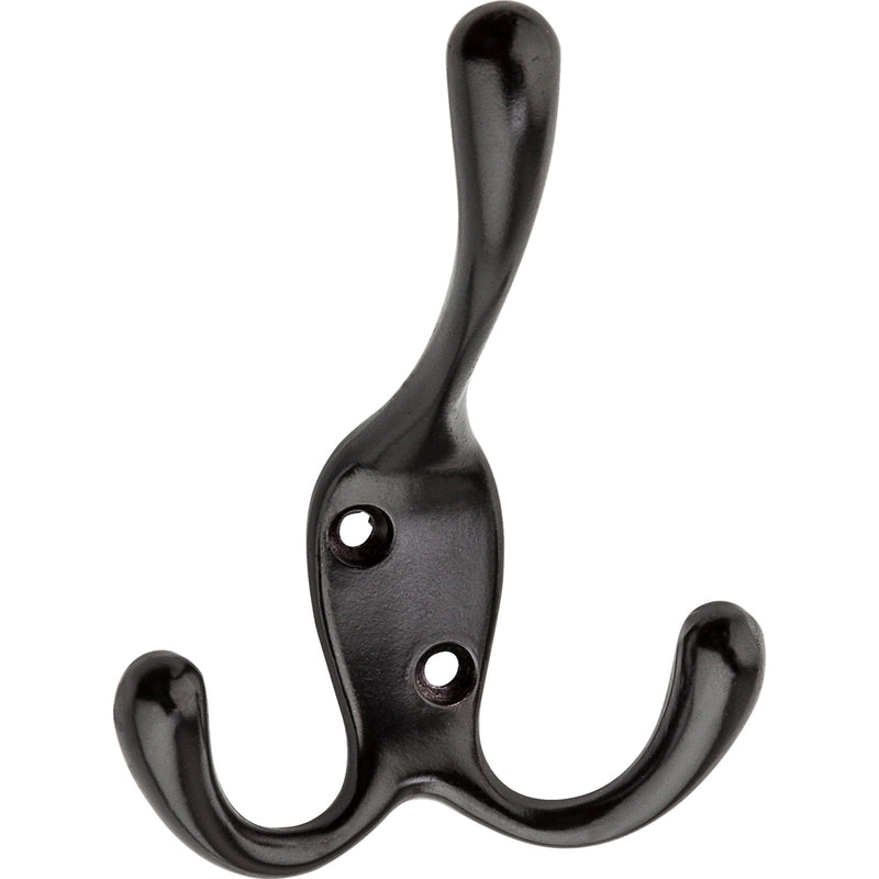 National Hardware Large Oil Rubbed Bronze Black Zinc 3-15/16 in. L Triple Hook 1 pk