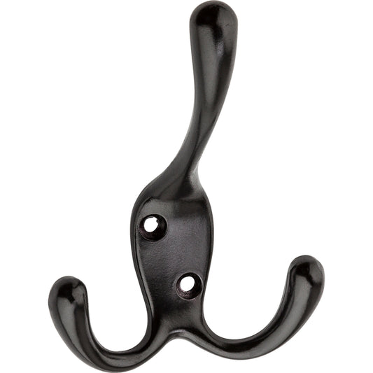 National Hardware Large Oil Rubbed Bronze Black Zinc 3-15/16 in. L Triple Hook 1 pk