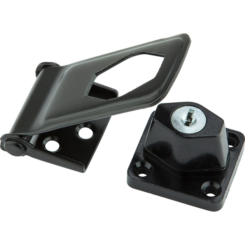 National Hardware Black Steel 3.5 in. L Keyed Hasp Lock 1 pk