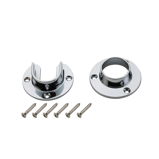 National Hardware 1.31 in. L X 1.31 in. D Polished Chrome Steel Closet Flange Set