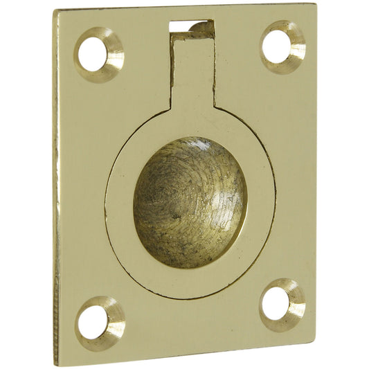 National Hardware Polished Brass Ring Pull 1.5 in. 1 pk