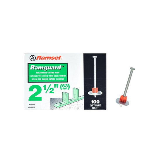 Ramset .3 in. D X 2-1/2 in. L Steel Flat Head Drive Pin with Washer 100 pk