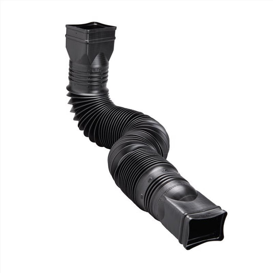 Amerimax Flex-A-Spout 4 in. H X 4 in. W X 25.5 in. L Black Vinyl K Downspout Extension