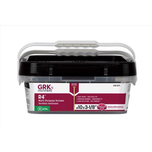 GRK Fasteners No. 10 in. X 3-1/8 in. L Star Flat Head W-Cut Multi-Purpose Screws