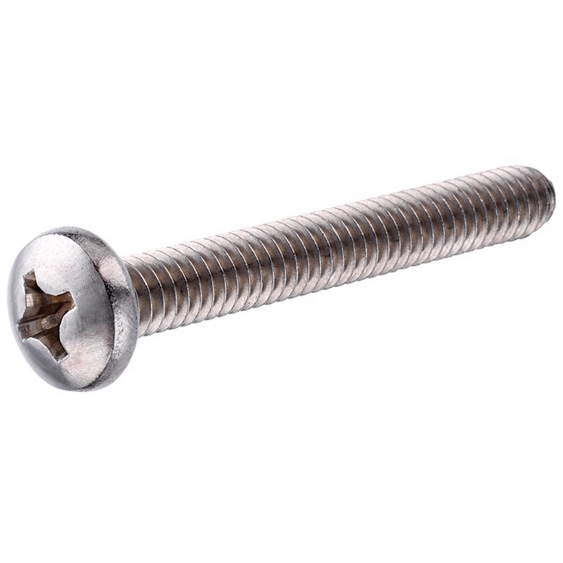 HILLMAN No. 1/4-20 in. X 2-1/2 in. L Phillips Pan Head Stainless Steel Machine Screws 50 pk