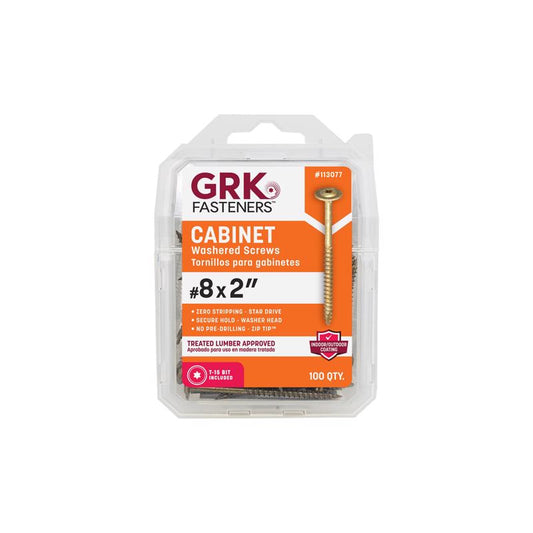 GRK Fasteners No. 8 X 2 in. L Star Climatek W-Cut Cabinet Screws 100 pk