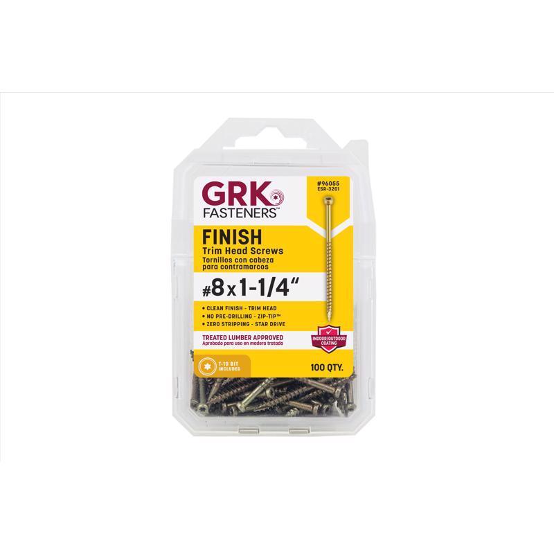 GRK Fasteners No. 8 in. X 1-1/4 in. L Star Trim Head W-Cut Trim Screws