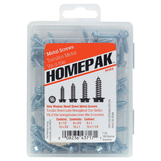 HILLMAN No. 8 Ga. Slotted Hex Head Sheet Metal Screw Kit