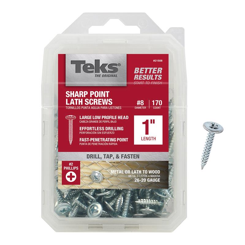 Teks No. 8 in. X 1 in. L Hex Drive Truss Head Self Tapping Lath Screws