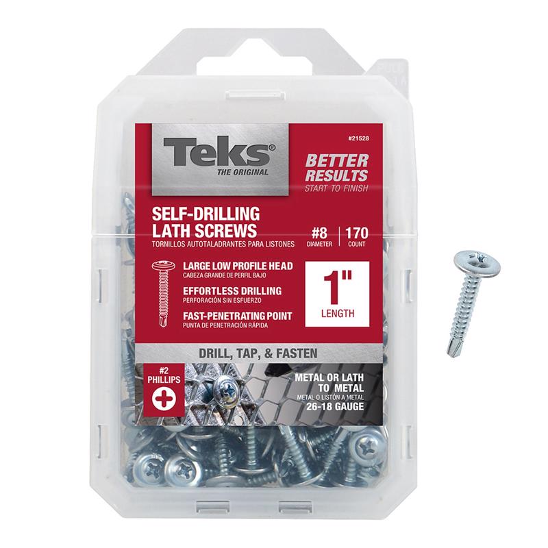 Teks No. 8 in. X 1 in. L Hex Drive Truss Head Self Tapping Lath Screws