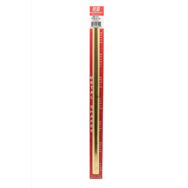 K&S 9/16 in. D X 12 in. L Round Brass Tube 1 pk