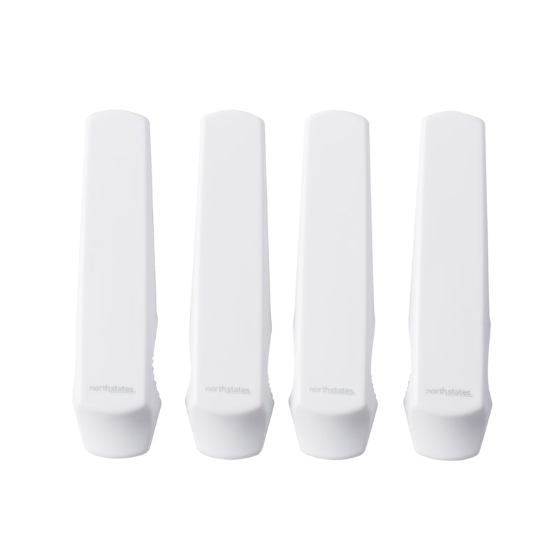 North States White Plastic Door and Window Ledge Lock 4 pk