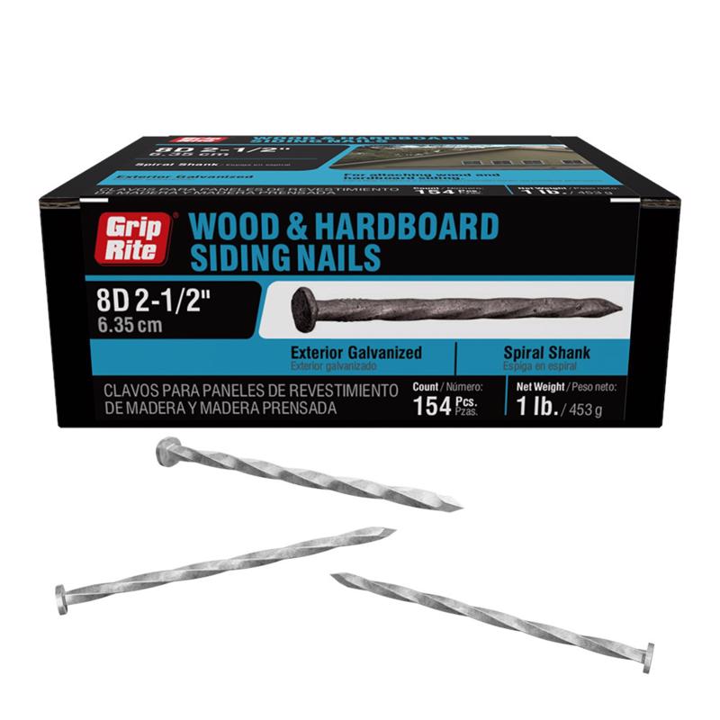 Grip-Rite 6D 2 in. Siding Hot-Dipped Galvanized Steel Nail Flat Head 1 lb