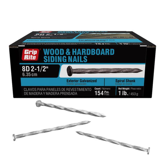Grip-Rite 6D 2 in. Siding Hot-Dipped Galvanized Steel Nail Flat Head 1 lb
