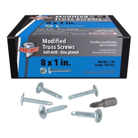 Grip-Rite Pro-Twist No. 8 wire X 1 in. L Phillips Truss Head Fine Construction Screws