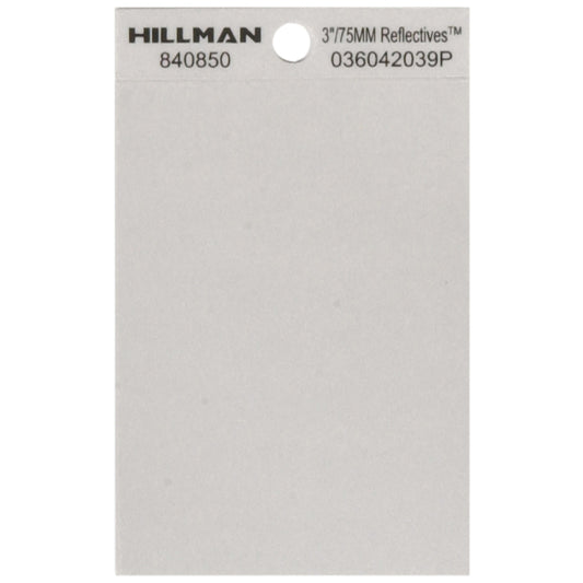 HILLMAN 3 in. Reflective Black/Silver Vinyl Self-Adhesive Special Character Blank 1 pc