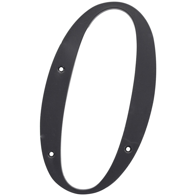 HILLMAN 6 in. Reflective Black Plastic Nail-On Number 0 1 pc