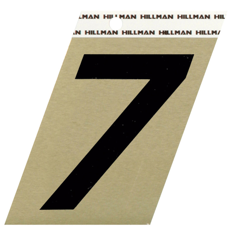 HILLMAN 3 in. Reflective Black Vinyl Self-Adhesive Number 7 1 pc