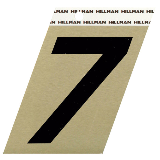 HILLMAN 3 in. Reflective Black Vinyl Self-Adhesive Number 7 1 pc