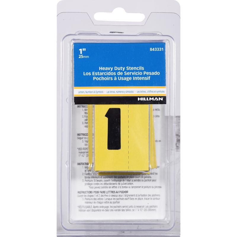 HILLMAN 1 in. Card Stock Block Letter & Number Stencil Pack 1 Inch Stencil Set 47 pk