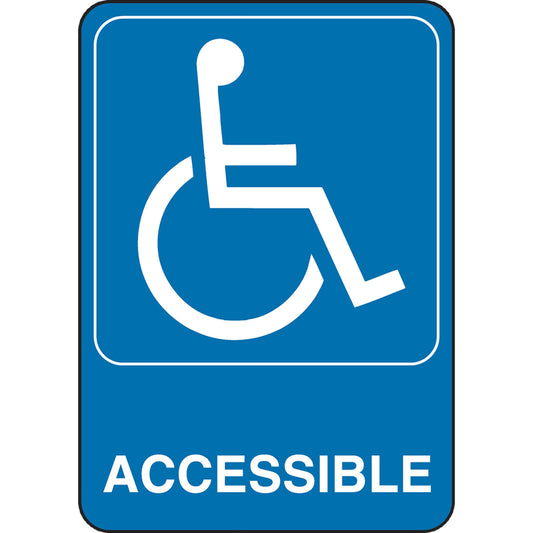 HILLMAN English Blue Handicap Sign 7 in. H X 5 in. W