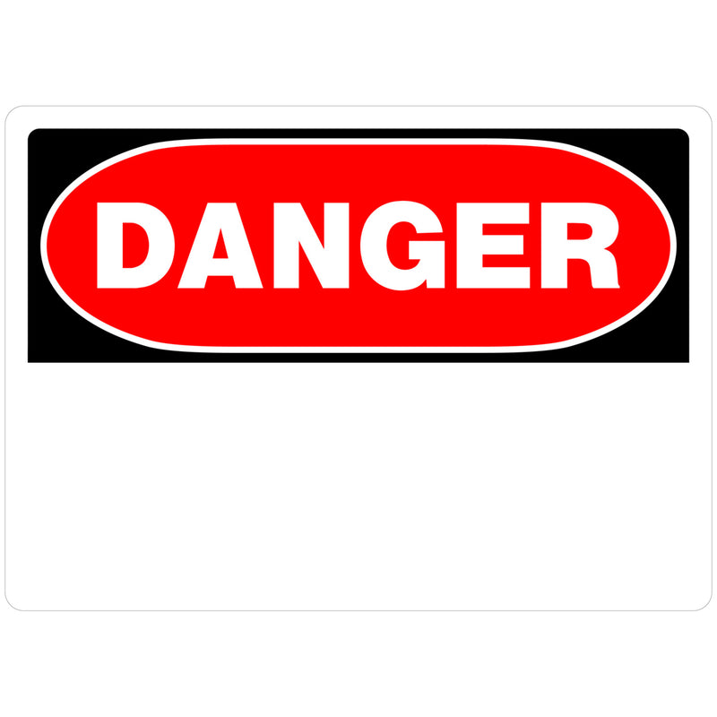 HILLMAN English White Danger Sign 10 in. H X 14 in. W