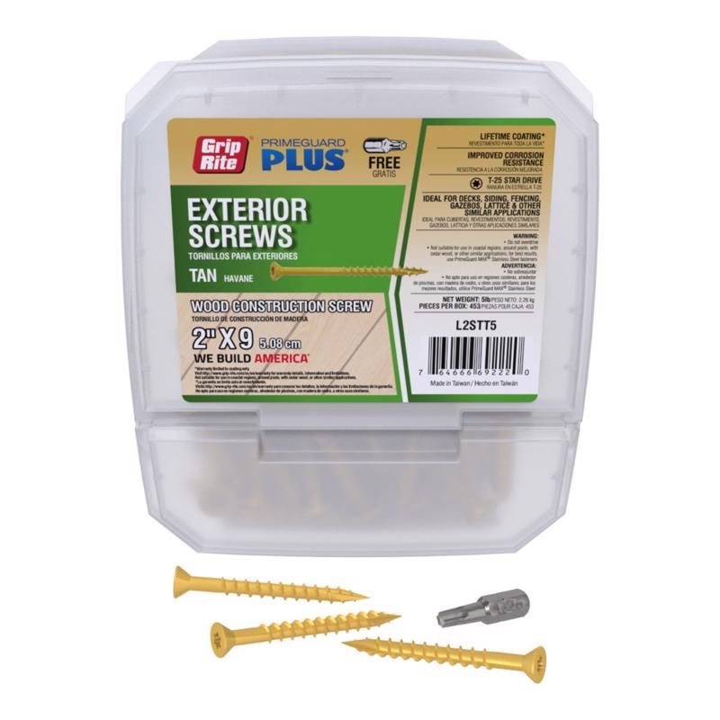 Grip-Rite PrimeGuard Plus 2 in. L Tan Star Bugle Head Deck Screws 5 lb 630 pk