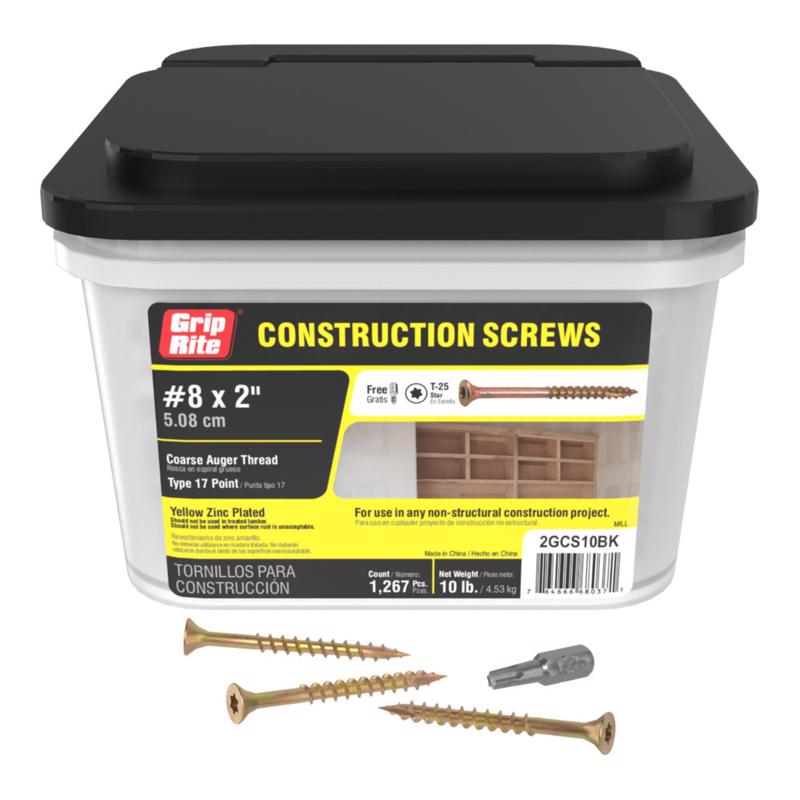 Grip-Rite No. 8 wire X 2 in. L Star Flat Head Coarse Construction Screws