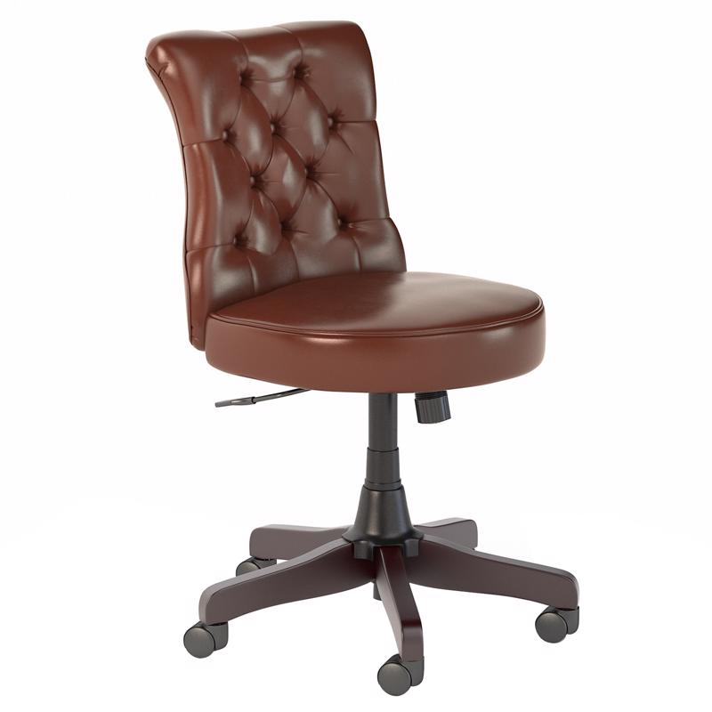 Bush Furniture Arden Lane Harvest Cherry Leather Office Chair