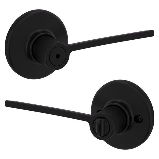 Kwikset Ladera Matte Black Privacy Lever