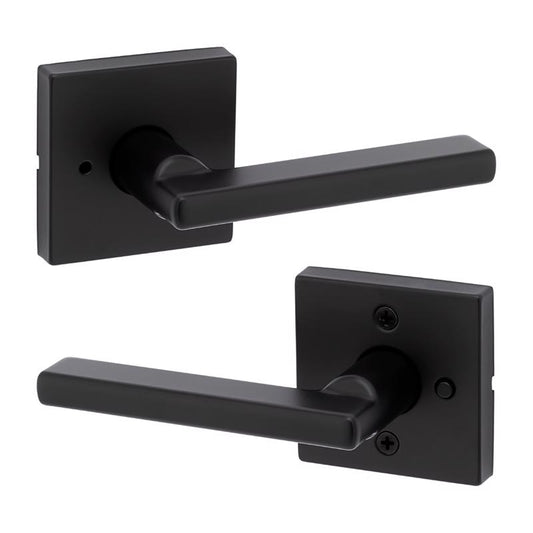 Kwikset Signature Series Halifax Matte Black Privacy Lever